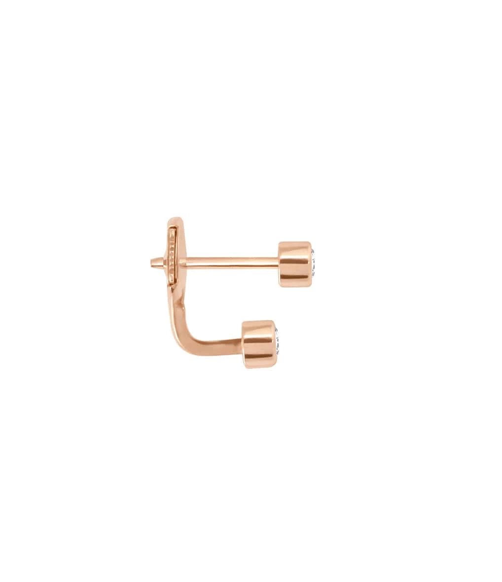 VANRYCKE Boucle D'oreille Mademoiselle Else Diamants Or Rose (vendue à L'unité) 4 VANRYCKE Boucle D'oreille Mademoiselle Else Diamants Or Rose (vendue à L'unité) – Image 2