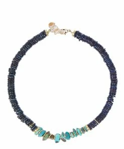 VADI JEWELS Collier Brazilia Coquillage Bleu Turquoise