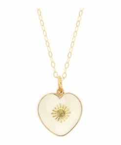 VADI JEWELS Collier Petit Cœur Quartz Jaune