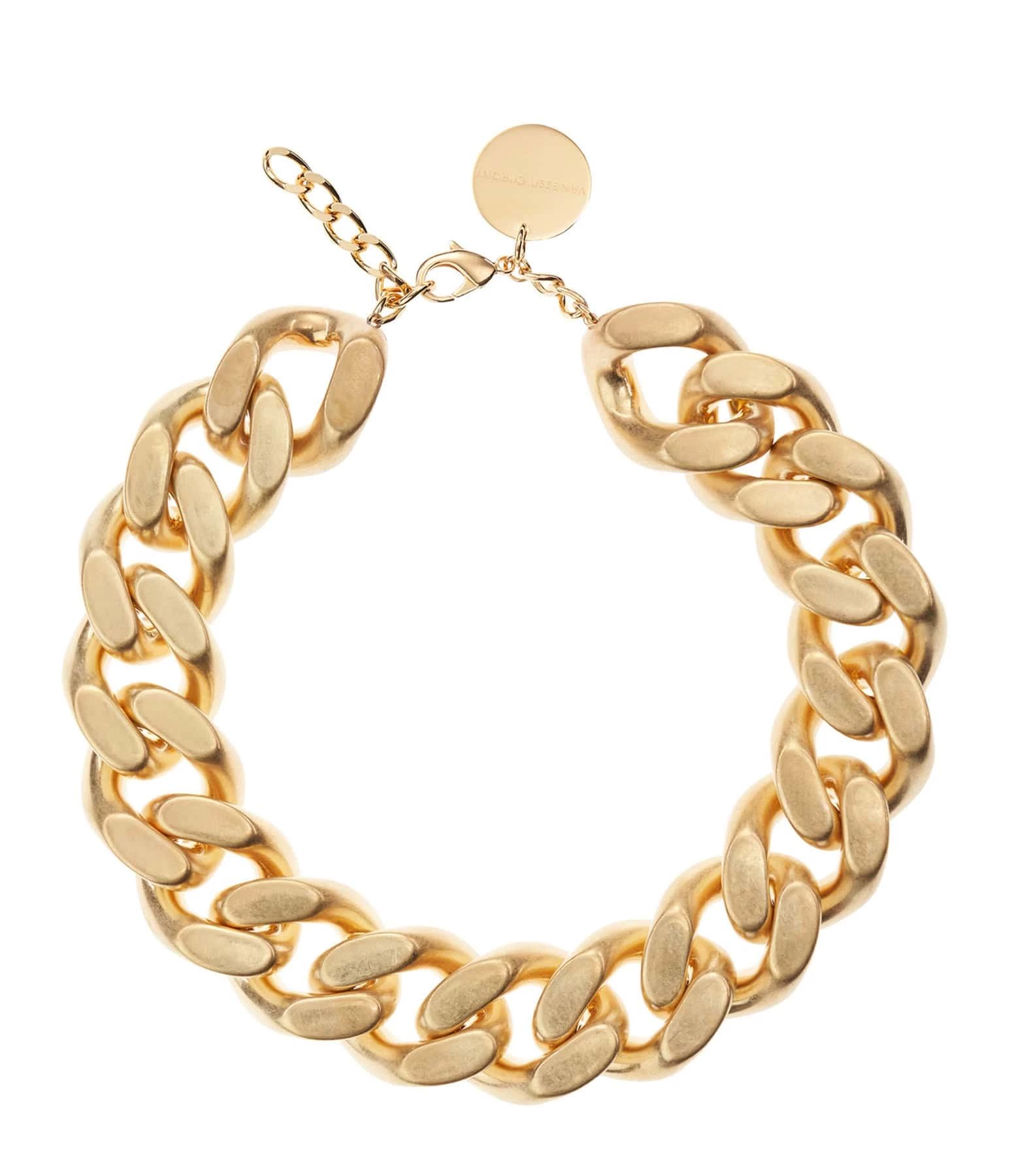 VANESSA BARONI Collier Big Flat Doré Vintage