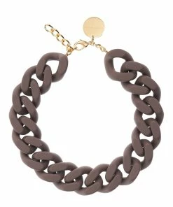VANESSA BARONI Collier Big Flat Matt Taupe