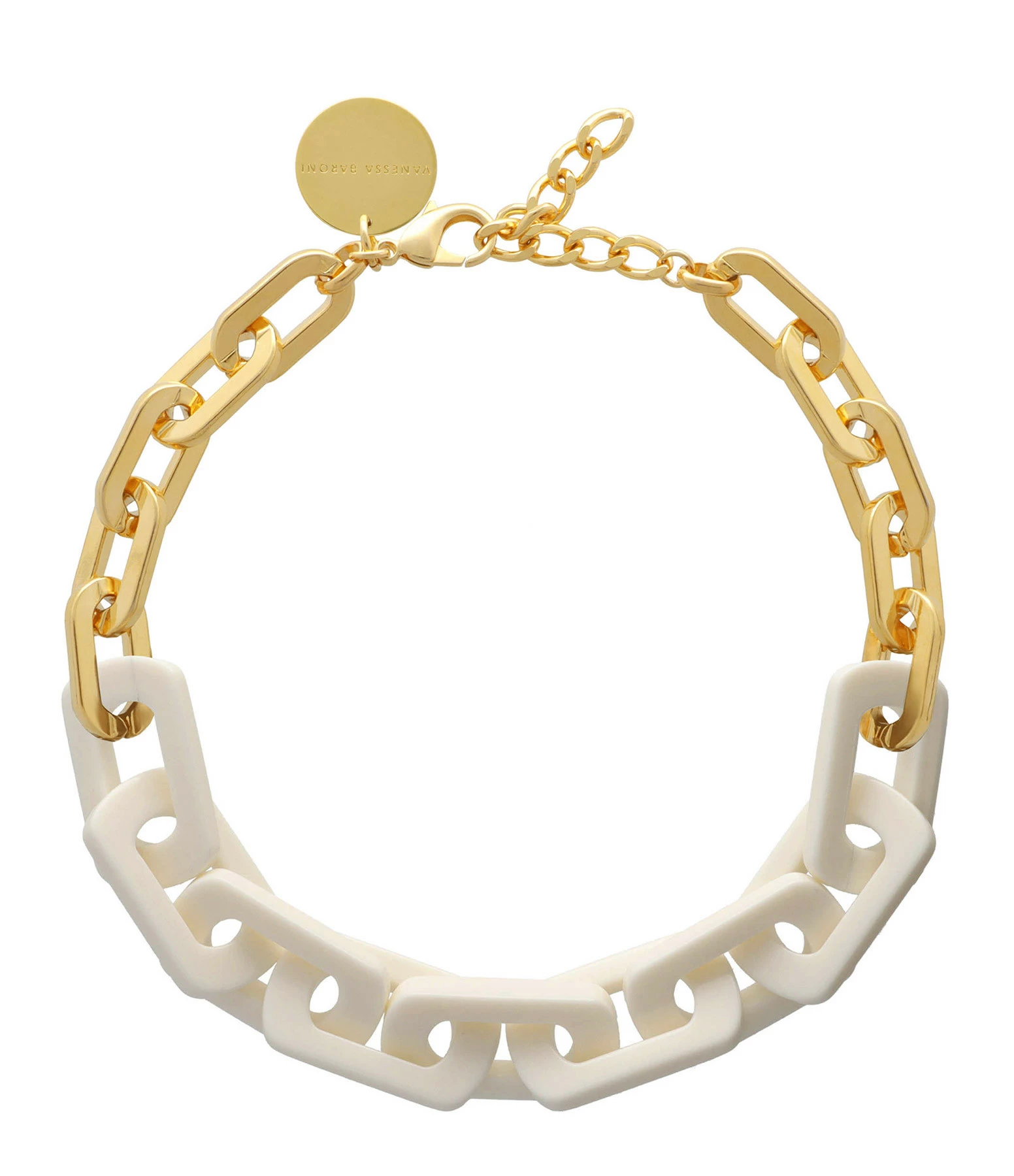 VANESSA BARONI Collier Edge Blanc Doré 3 VANESSA BARONI Collier Edge Blanc Doré