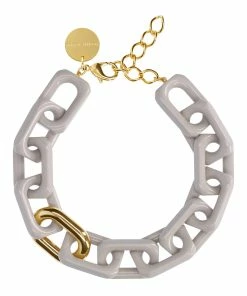 VANESSA BARONI Collier Squared Gris Clair Doré