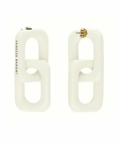 VANESSA BARONI Boucles D'oreilles Squared Double Small Blanc