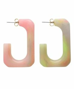VANESSA BARONI Boucles D'oreilles Squared Single Néon Rainbow