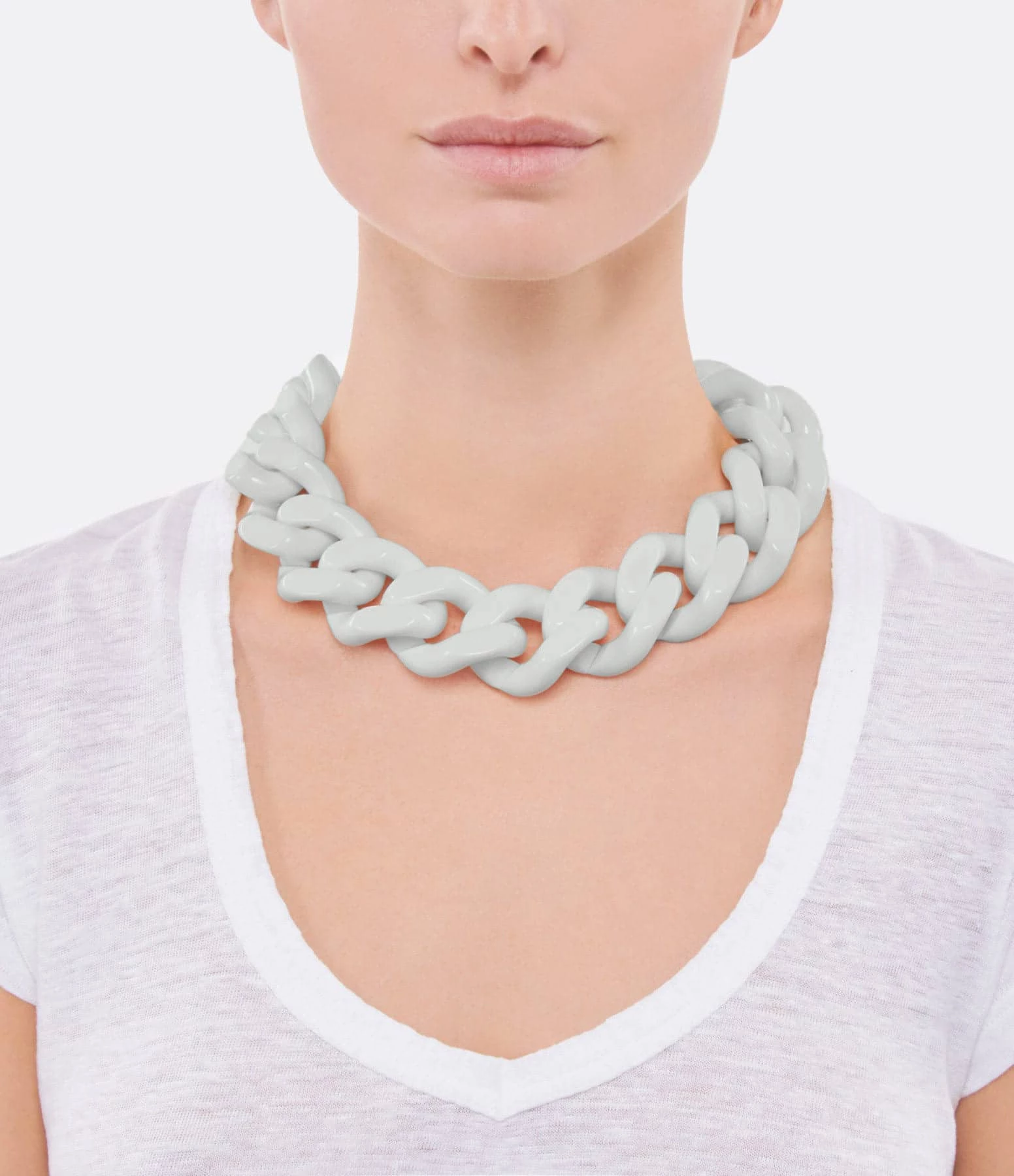 VANESSA BARONI Collier Big Flat Gris 5 VANESSA BARONI Collier Big Flat Gris – Image 3