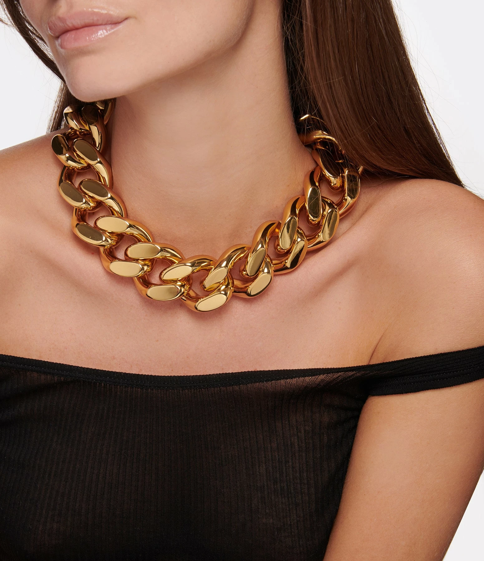 VANESSA BARONI Collier Big Flat Doré – Image 2